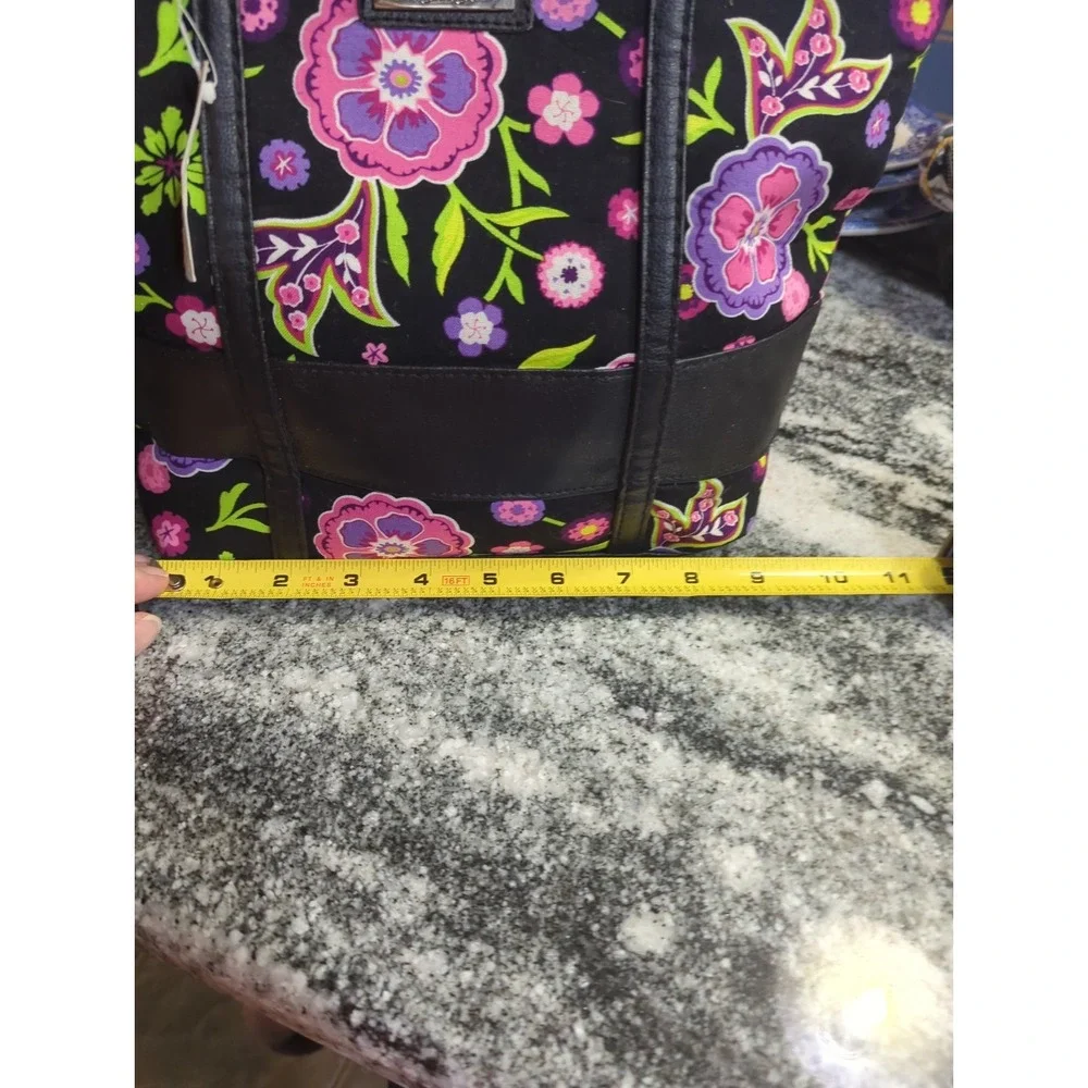 Longaberger Homestead Charmed Purse Floral Purple Pink Faux Leather NEW